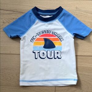 Joe Fresh Fin-Tastic Shark Tour Baby Swim Shirt (Size 6-12m)